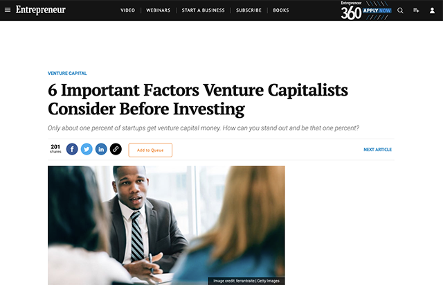Entrepreneur Article